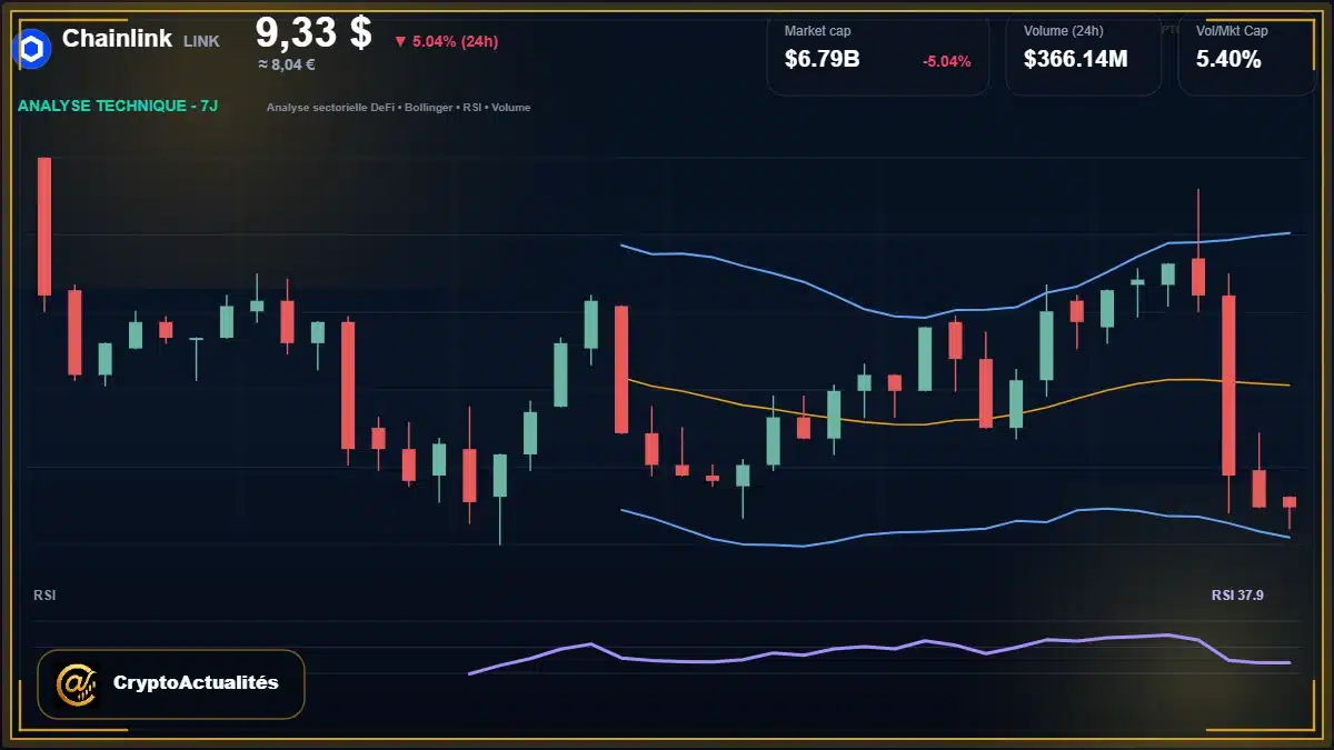 Graphique du cours de Chainlink