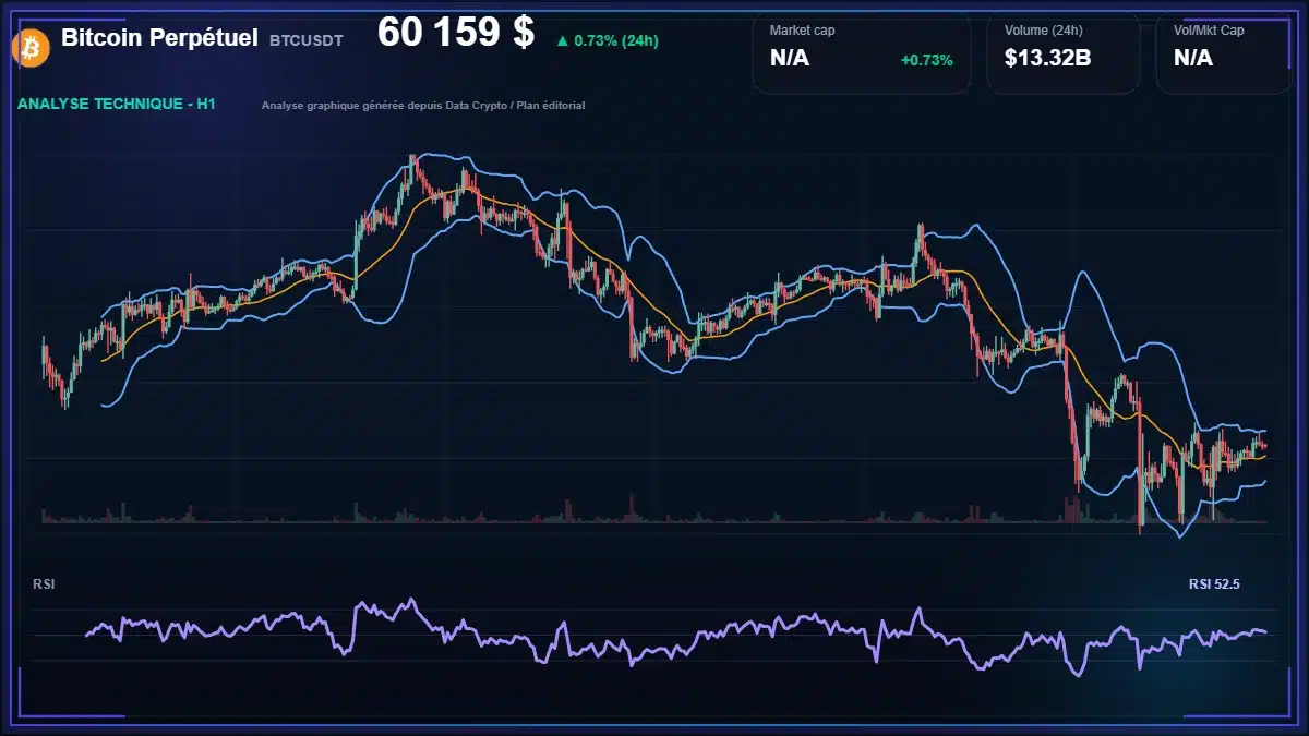 Analyse technique du cours de Bitcoin Perpétuel de bitcoin à 60159 $ aujourd'hui