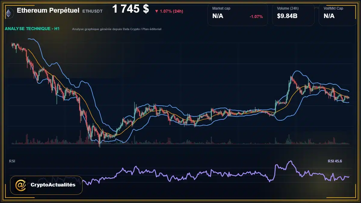 Analyse technique du cours de Ethereum Perpétuel de ethereum à 1745 $ aujourd'hui
