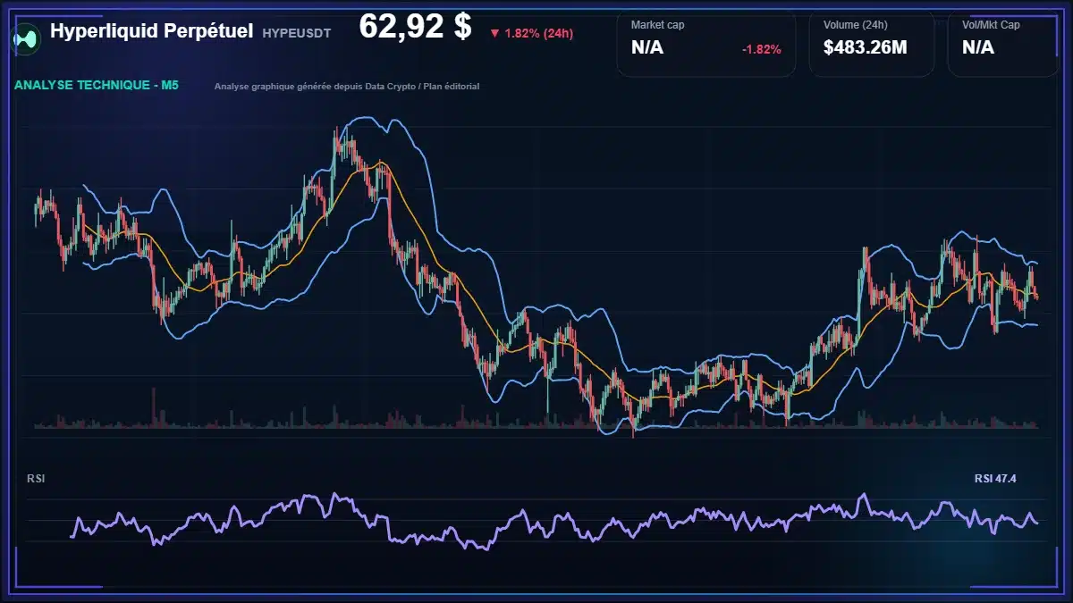 Analyse technique du cours de Hyperliquid Perpétuel de hyperliquid à 62.92 $ aujourd'hui