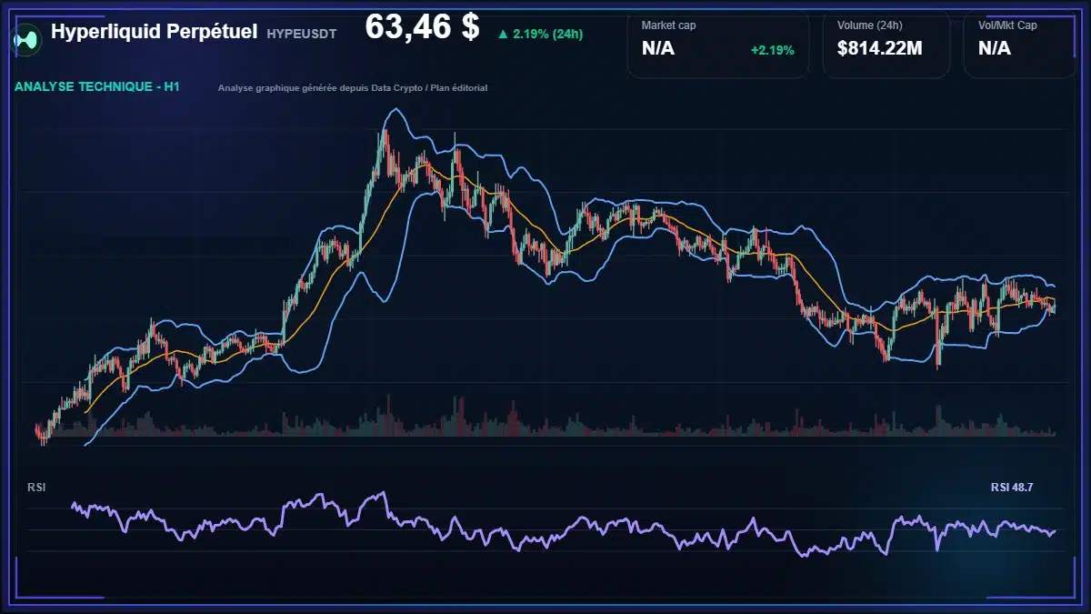 Analyse technique du cours de Hyperliquid Perpétuel de hyperliquid à 63.45 $ aujourd'hui