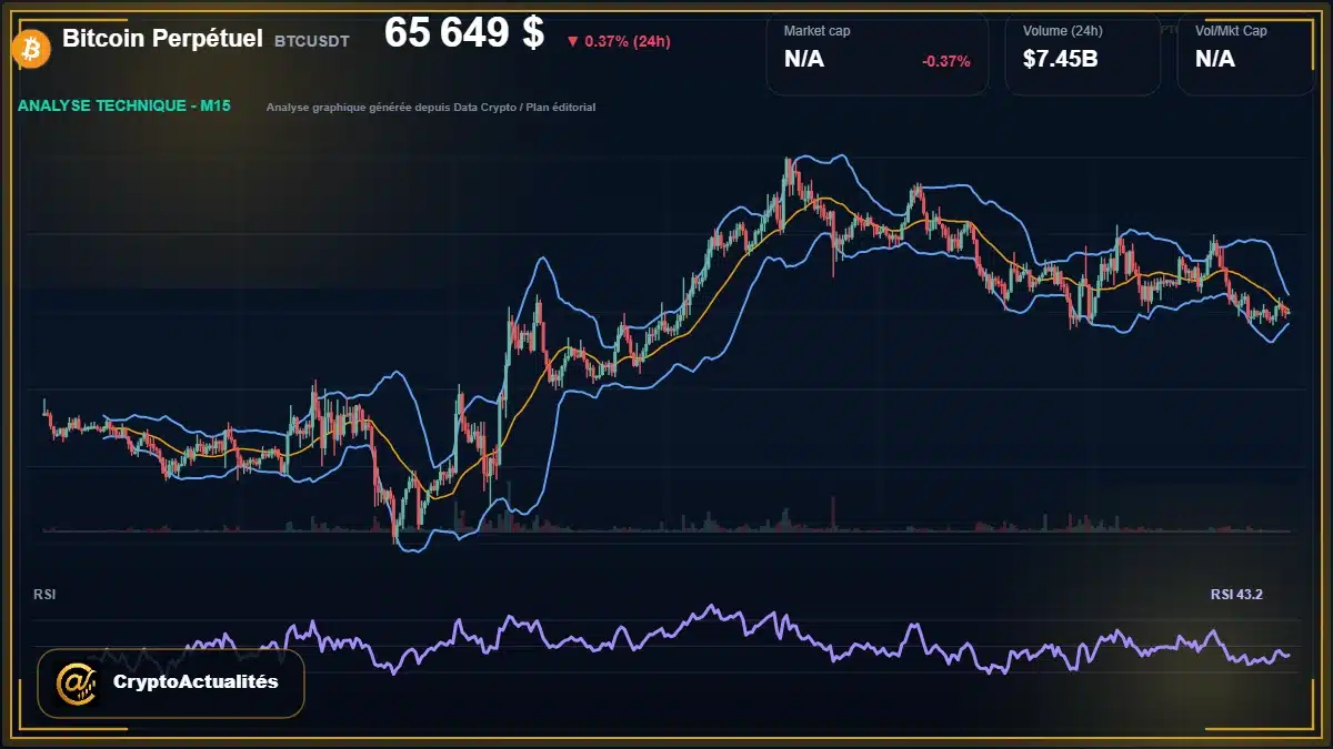 Analyse technique du cours de Bitcoin Perpétuel de bitcoin à 65649 $ aujourd'hui